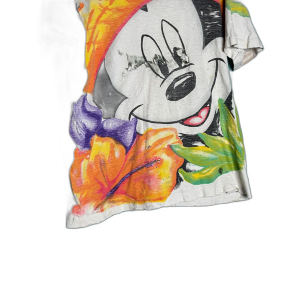 Vintage Disney Mickey Mouse Face Distressed Short Sleeve Graphic T-Shirt OS - Picture 7 of 7